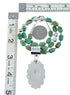 Navajo Turquoise Sterling Silver Bead Necklace And Pendant Set JX130626
